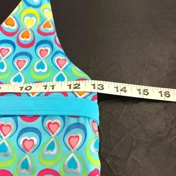 💕Angel Beach Girl's Blue Green Tankini Top  Swimsuit - Picture 7 of 8